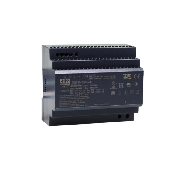 Mean well HDR-150-24 alimentation sur Barre DIN