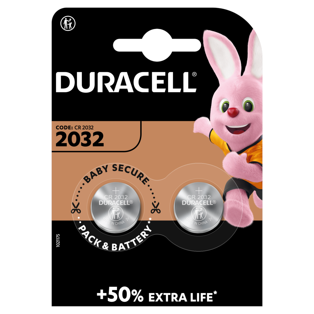 Pile au lithium haute puissance Duracell 2032 3 V pour bouton Shelly BLU