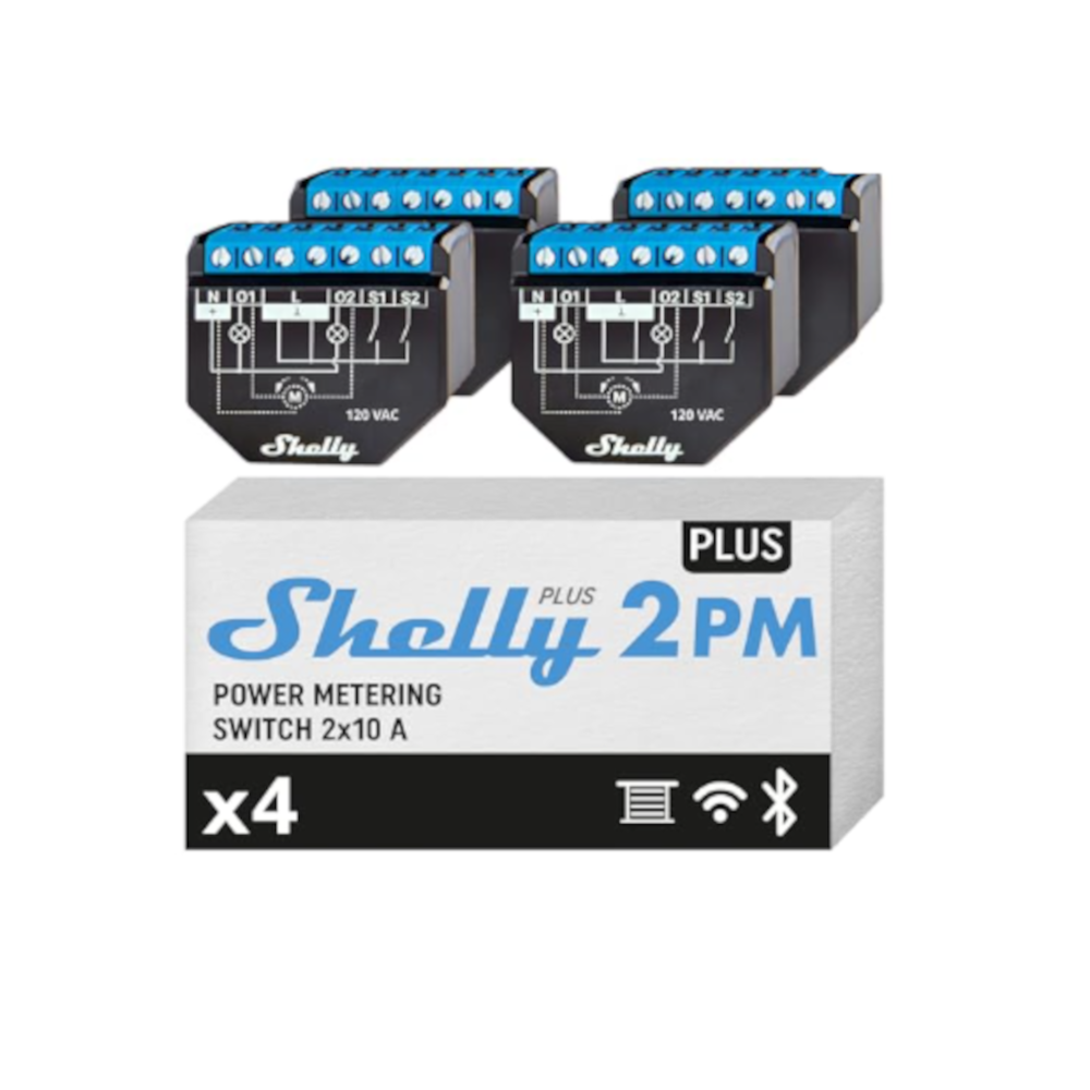 Shelly Plus 2PM pack de 4 pièces